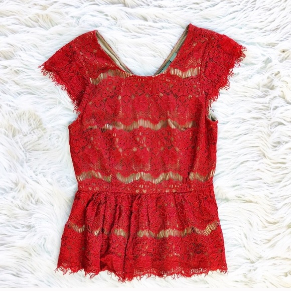 Anthropologie Tops - Anthropologie Maeve Katrina lace peplum blouse